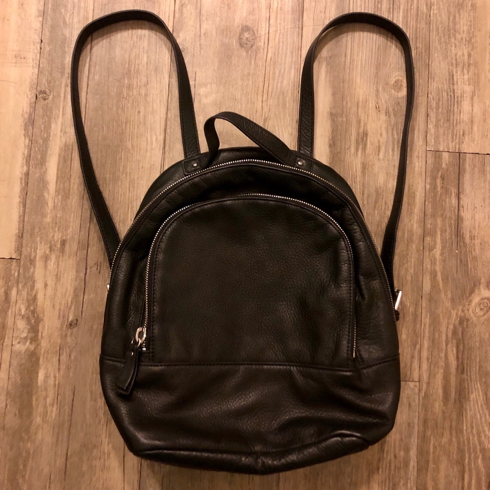 LIKE NEW Black Leather Backpack